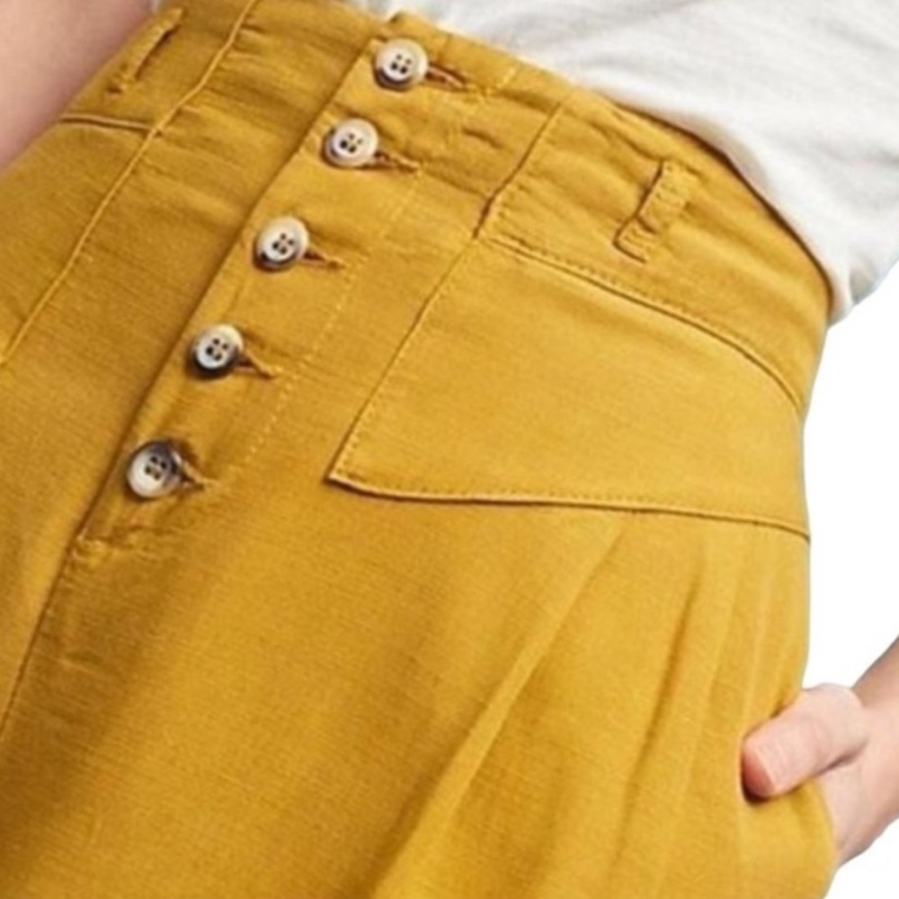 Anthropologie Wide Leg Crop Linen